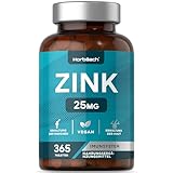 Zink Tabletten Hochdosiert 25mg | 365 Vegane Tabletten | Zinc Supplement | Immunsystem...