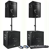 Vonyx PA Lautsprecher Set, passive Musikboxen, DJ Equipment, 1700 Watt 2x...