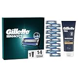 Gillette Mach Rasiererklingen, 14 Ersatzklingen mit 3-fach-Klinge mit Gillette PRO...