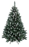 RS Trade HXT 15013 210 cm künstlicher Weihnachtsbaum mit Schnee und Zapfen (Ø...