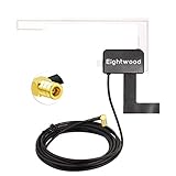 Eightwood Aktive DAB, DAB+ Autoantenne SMB Adapter, Digitales Autoradio Antenne...