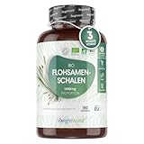 Bio Flohsamenschalen 1400mg gemahlen - 180 Präbiotika Kapseln - Indische Flohsamen -...