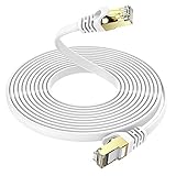 Ercielook Lan Kabel 10meter CAT 7 High Speed Netzwerkkabel mit Kabelclips -...