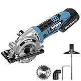 WESCO Mini Handkreissäge Akku, 18V Mini Kreissäge, mit 2,0Ah Akku, 24T 85 mm TCT...