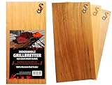 Räucherbretter im 3er Set aus reinem Zedernholz von „SJ“ – Grillbretter...