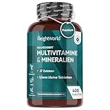 Multivitamin Tabletten - 400 Vegane Stück mit 27 Vitaminen & Mineralien - Vitamin A bis Z...