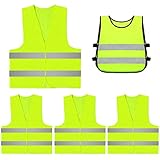 YIDOUJIN Warnwesten Auto 5er Set Gelb Sicherheitswest Auto Kinder Erwachsene Damen Herren...