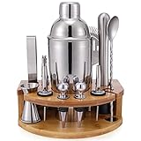 Cocktail Shaker Set mit Ständer, 750ML 12 Teiliges Professionelles Cocktail Set zum Mixen...