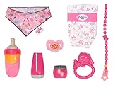 Zapf Creation 832851 BABY born Accessoires - 8 teiliges Puppenzubehör Set in grau rosa...