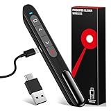 Wiederaufladbare USB C Presenter, 2.4 GHz Kabellose Roter Laserpointer,...