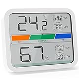 LIORQUE Digitales Thermometer Innen Hygrometer digital Thermo-Hygrometer mit Magnet,...