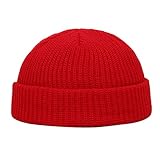 MNRIUOCII Wintermütze Wolle Ski halten Mode Unisex Mütze warm gestrickte Saummütze...