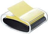 Post-it Z-Notes PRO Abroller, Schwarz + 1 Block Super Sticky Z-Notes, Gelb, 76 mm x 76 mm