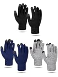 BBTO 3 Paar Touchscreen Handschuhe Warme Fleece Handschuhe Weiche...