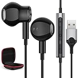 USB In Ear PC Headset mit Kabel 2.3M für PS4 PS5,Magnetisch USB Headset in Ear...