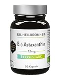 Dr. Heilbronner Bio Astaxanthin 12mg Kapseln hochdosiert in der Glasflasche 30 Stk. I...