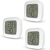 Foraco Hygrometer Thermometer Innen LCD Digital Mini Zimmerthermometer 3 Stück...