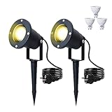 ONECORN Gartenleuchte mit Erdspieß 4W LED Gartenstrahler mit GU10 IP66 Wasserdicht...