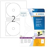 HERMA 8624 CD DVD Etiketten inkl. Zentrierhilfe blickdicht, 10 Blatt, Ø 116 mm MAXI, 2...