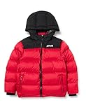 Schott NYC Jungen UTAH2B Kinder Daunenjacke MIT Kapuze UND Schott SCHULTERPASSE, Red, 16