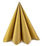 100 Stück | 40 cm Papierservietten GOLD Tissue Servietten einseitig 3-lagig...