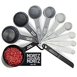 Moritz & Moritz 11-TLG. Messlöffel Set 1/4 TSP bis 1 Cup - stapelbar - Messbecher...