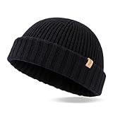 TOP-EX XL/XXL 100% Merino Wolle Fisherman Beanie Trawler Beanie Herren Damen...