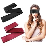 Prasacco 2 Stück Satin Augenbinde, Weiche Schlafmaske 150 x 7 cm Verstellbare...