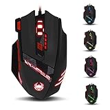 zelotes T90 Gaming Maus 9200 DPI, 8 Programmierbare Tasten, Multi-Modi LED, USB Gaming...