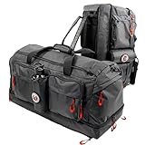 RYP-DO Sporttasche 3 in 1 - Reisetasche Schwarz/Rot - Rucksackfunktion - 70+ Liter mit 7...