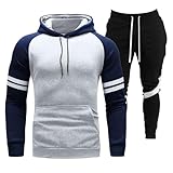 DUHENWU Jogginganzug Herren 2 Teilig Tracksuit Mit Hoodie Und Sporthose Colour Block...