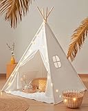 Tiny Land Tipi Zelt für Kinder, Drinnen Tipi Spielzelt für Kinder mit Gepolsterter Decke...