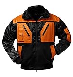 Norway Protection Pilotenjacke Pilot Jacke Arbeitsjacke 4-in-1 Funktion 2-farbig (XL,...