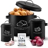 Twopol® Kartoffel Aufbewahrungsbox [3er Set]-mit 360°Luftzirkulation hält Gemüse...