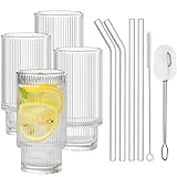 ALINK Cocktail Gläser 4er Set, Bier Glas, Can Longdrinkglas,Wassergläser, Eiskaffee...