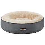 Feandrea Hundebett, Katzenbett, Donut, Ø 50 cm, dunkelgrau PGW050G02