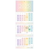 Häfft® 3-Monatskalender 2025 Wandkalender mit Datumsschieber 'Rainbow'...