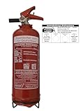 Brandengel® 2 L Schaum Feuerlöscher EN 3 Manometer Halterung Messingarmatur...