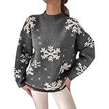 Weihnachtspullover, bedruckt, Weihnachtsmann, Damen, Herbst, Winter, Strickpullover,...