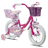 JOYSTAR Einhorn 14 Zoll Kinder Fahrrad für 3 4 5 Jahre Mädchen mit Puppe Fahrradsitz...