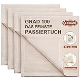 eFond Passiertuch, 4 Stück 50x50cm Käsetuch Feingewebt Dichtegrad 100 Cheesecloth...