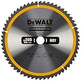 DeWalt Bau-Kreissägeblatt für Stationärsägen/Kreissägenblatt (305/30 mm 60WZ,...