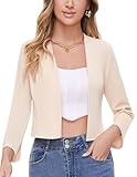 SIMIYA Blazer Damen Elegant, Kurz 3/4 Ärmel Blazer für Damen Slim Fit Blazer Büro...