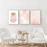 SCORRO Mid Century Modern Wandkunst auf Leinwand, neutrales Wandbild, Boho-Dekor,...