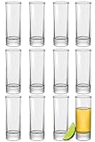 12 Schnapsgläser Hoch aus Glas 5cl - Spülmaschinenfest - Standfest dank dickem Boden -...