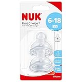 NUK First Choice+ Anti-Colic-Trinksauger Silikon | kiefergerechte NUK Form | Größe 2...