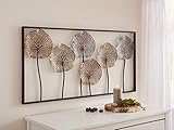 3D Wandbild 'Lotus' aus Metall, 100x50 cm, Wandschmuck, Wanddeko, Wandverzierung,...