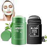 2 Stück Green Mask Clay Stick Probuk Natürliche Bambus Aktivkohle Purifying...