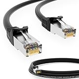 HB-DIGITAL 1m Patchkabel CAT.7 Rohkabel mit 2x RJ45-Stecker LAN Netzwerkkabel 10 Gigabit...