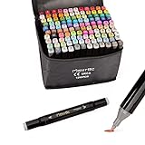 Graffiti Stifte Pinsel Twin Marker,120 Fraben Permanent Alkohol Marker Set，Stabilo...